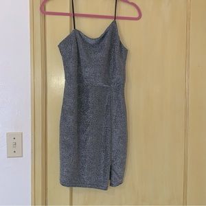 Lulu’s Dress Silver metallic mini party dress Size Medium
